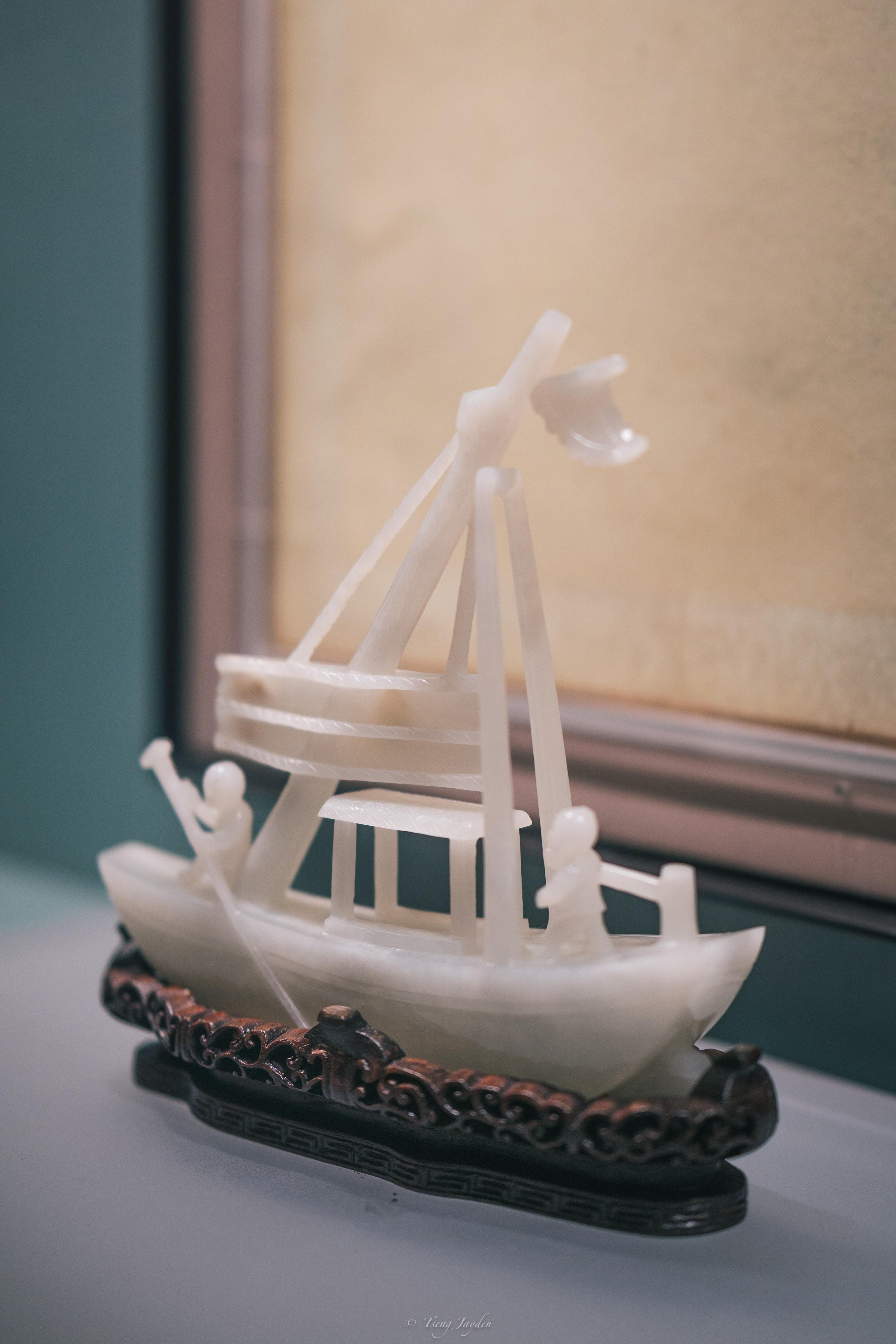 Jade boat exhibited in the museum