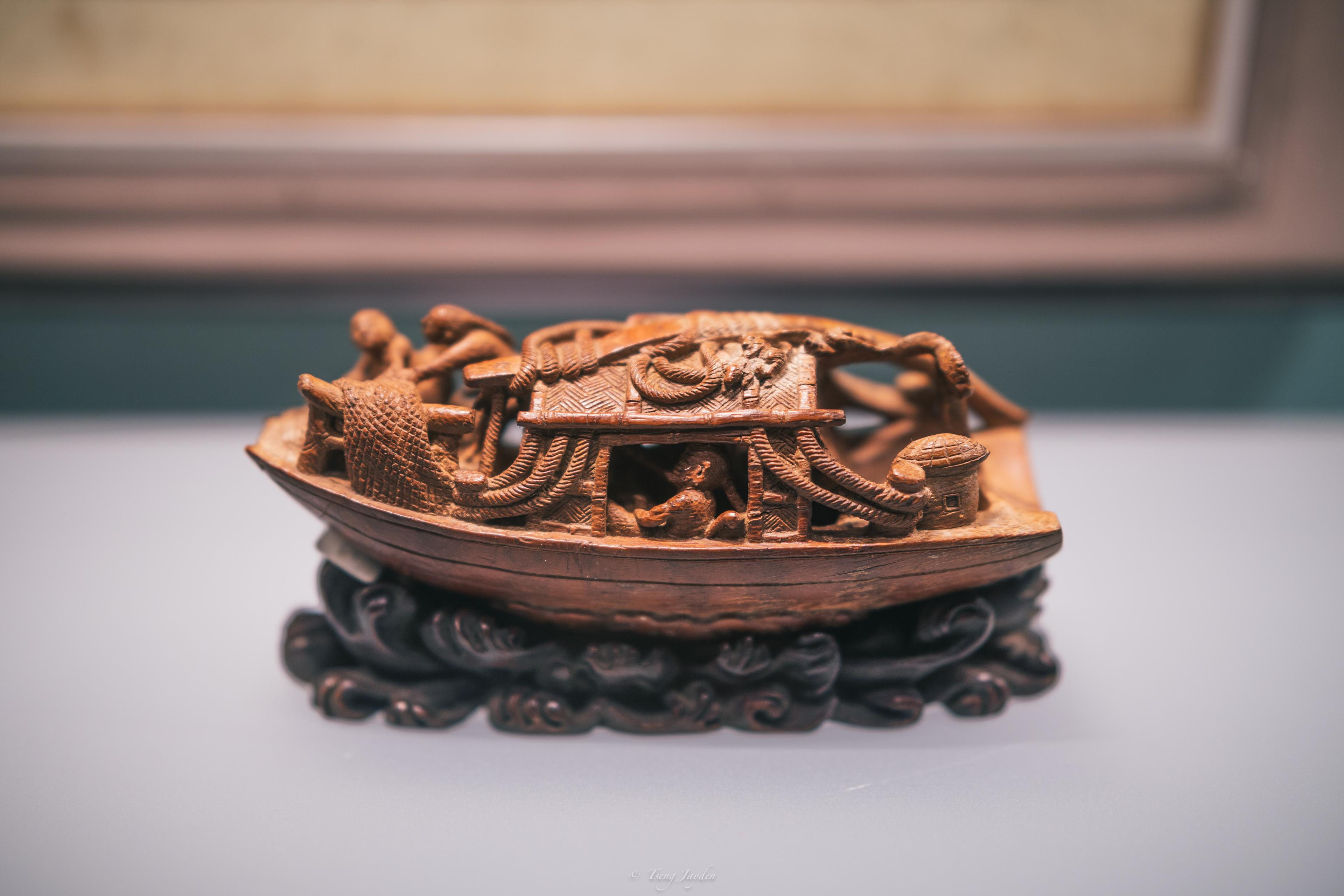 Wooden boat exhibited in the museum